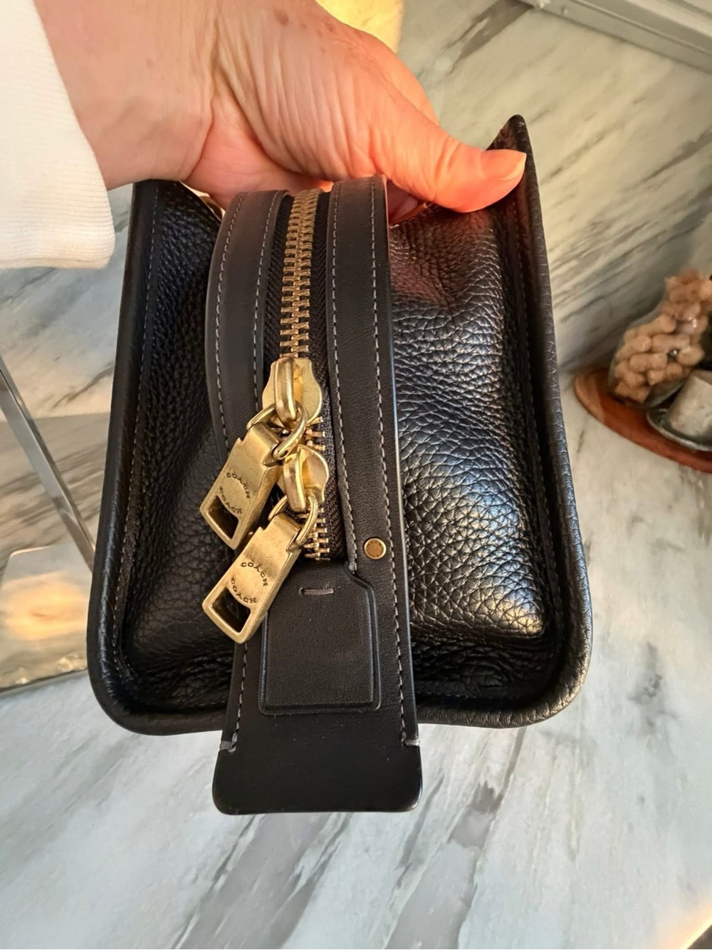 Coach Rogue 25 Black Pebbled Leather with wine/Bordeaux suede interior. - Picture 9 of 11